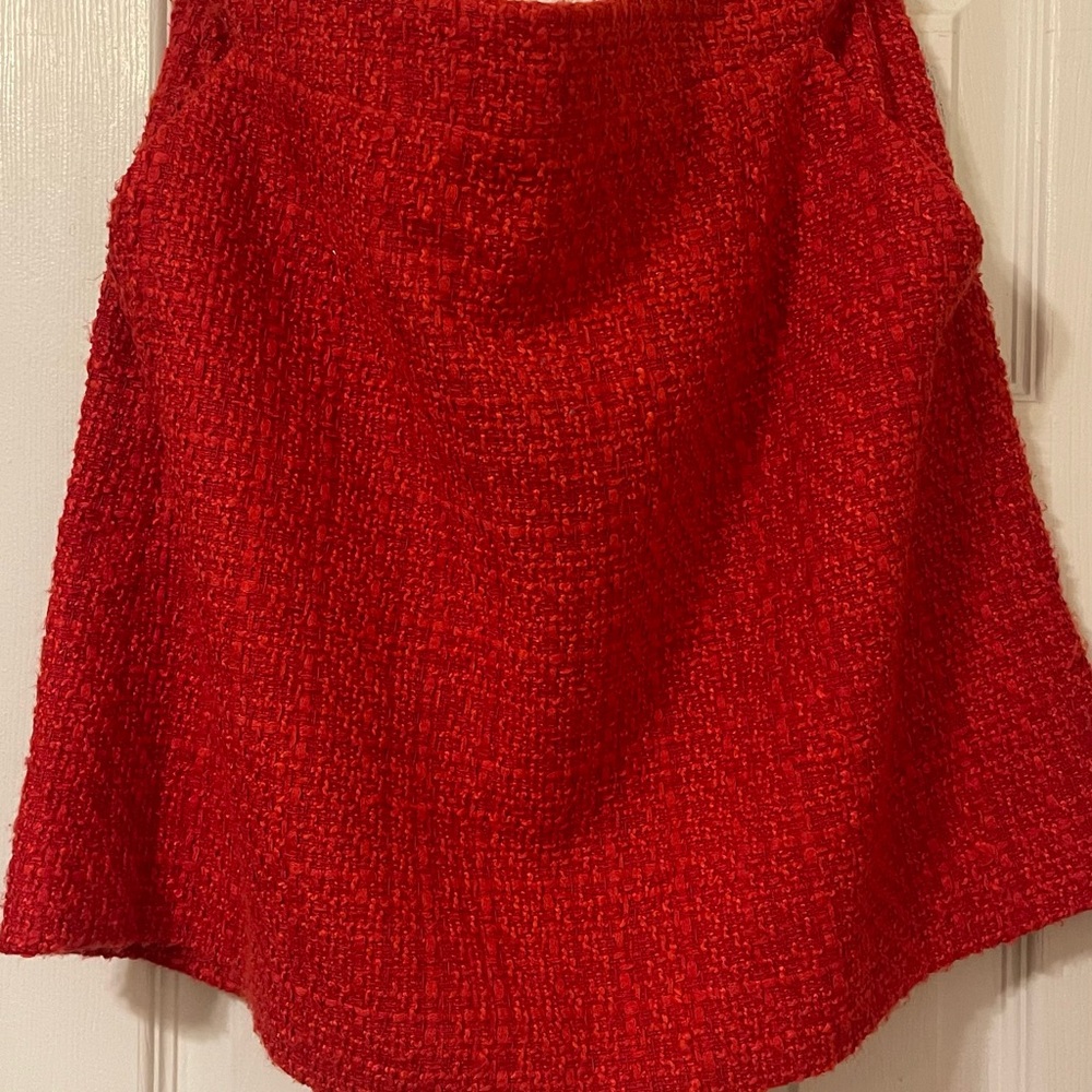 French Connection Vibrant Red A-Line Skirt
